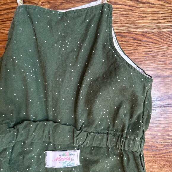 Size 3/4 Mavis and Olive Green Polka Dot Jumpsuit - Picture 5 of 5